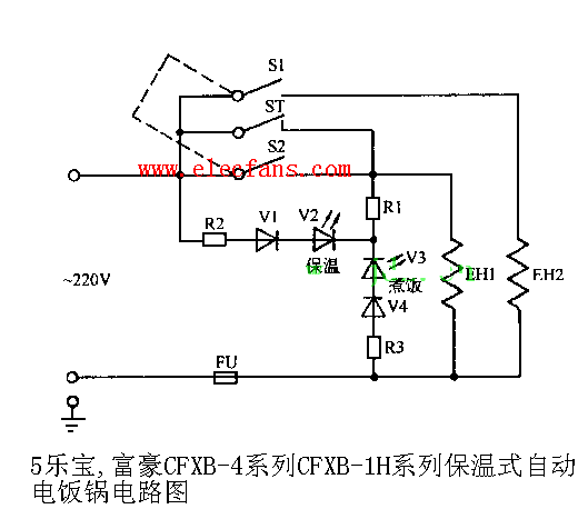 乐宝保温式自动电饭锅电路图CFXB系列