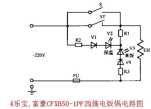 乐宝富豪电饭锅电路图CFXB50-1PF型