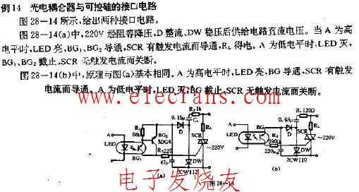 <b class='flag-5'>光電</b>耦合器與<b class='flag-5'>可控</b>硅的接口<b class='flag-5'>電路圖</b>