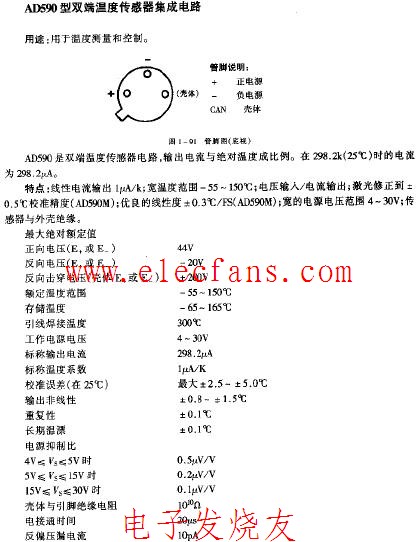 AD590型双端温度传感器集成电路