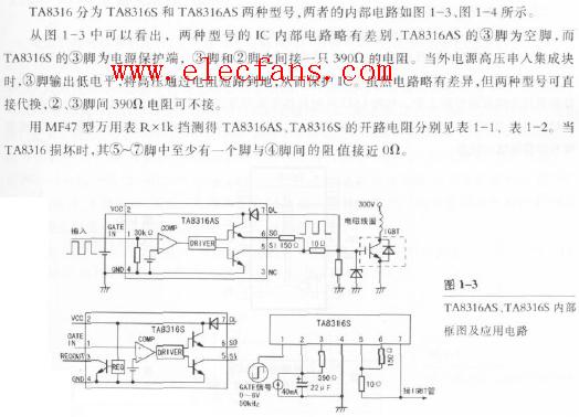 TA8316AS內部框圖與應用電路圖