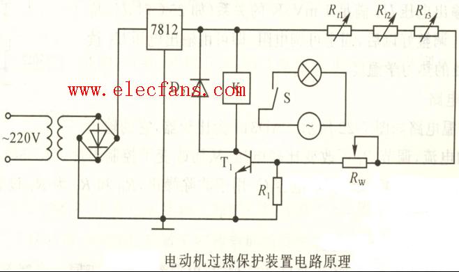 電動(dòng)機(jī)過(guò)熱<b class='flag-5'>保護(hù)裝置</b><b class='flag-5'>電路</b>原理圖