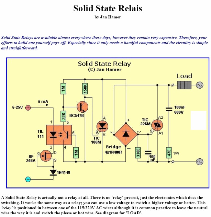 Solid State Relais circuits