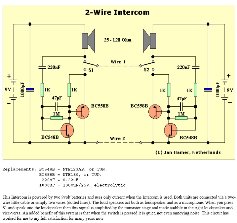 <b class='flag-5'>2-Wire</b> Intercom circuits-双路对讲机