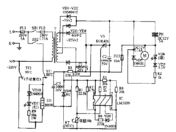 <b class='flag-5'>饮水机电路</b>图