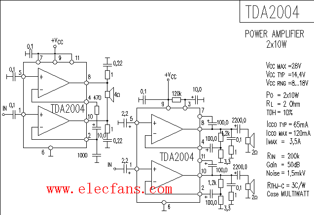 tda2004电路图