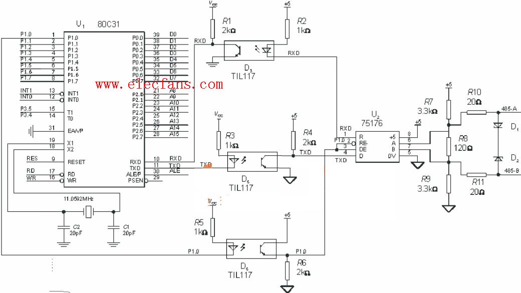 485与75176通讯电路
