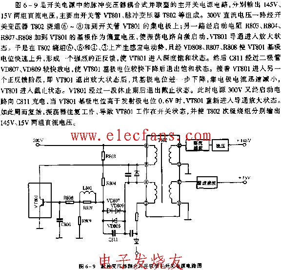 脉冲变压器耦合式并联型主开关电源电路图