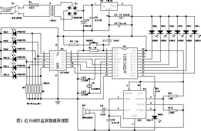 <b class='flag-5'>單片機</b><b class='flag-5'>報警器</b><b class='flag-5'>電路</b>圖