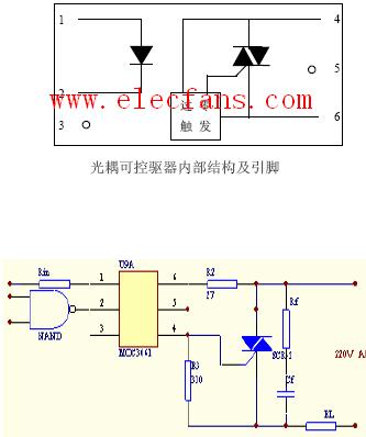 双向可控硅过零电压触发驱动电路(MOC3040应用电路)