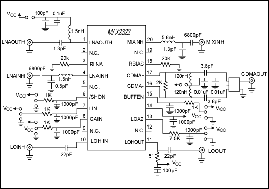 MAX2322应用电路原理图