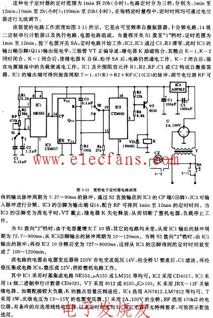 宽程电子定时器电路