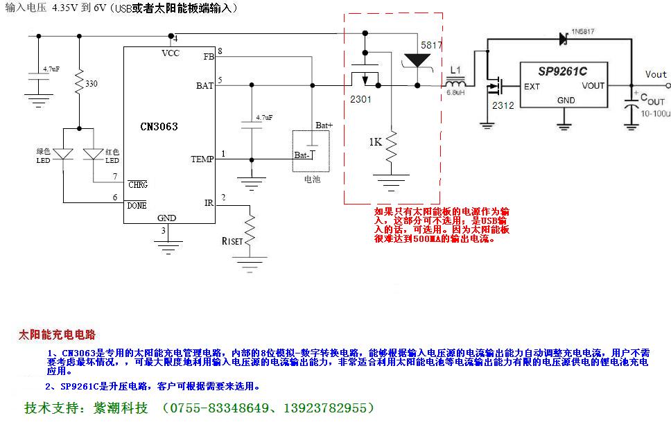 高效率太阳能充电管理专用充电电路CN3063