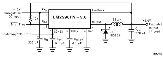 LM2590应用电路(输入12V,输出5v)