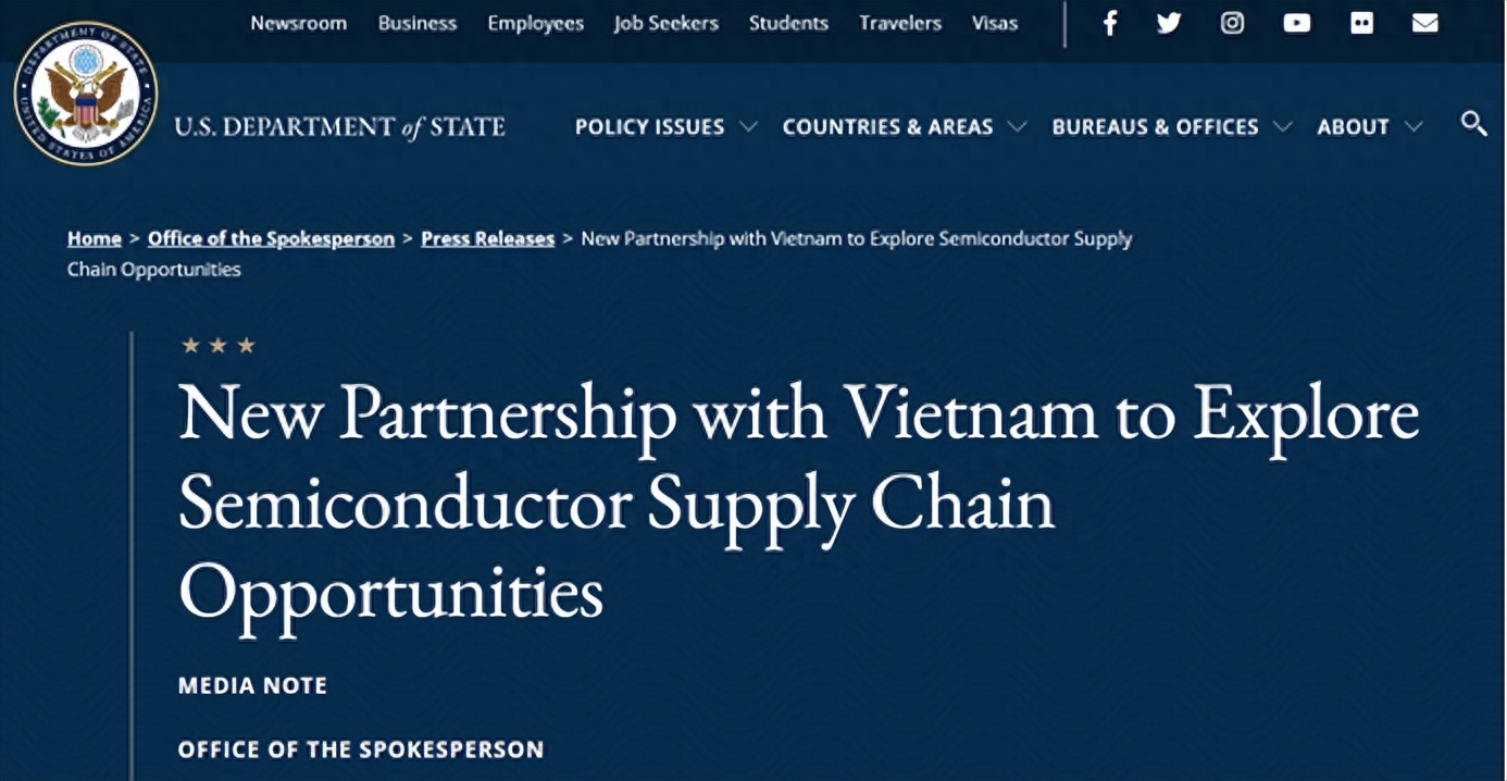 美国与越南建立合作关系，探索<b class='flag-5'>半导体</b><b class='flag-5'>供应链</b>机遇