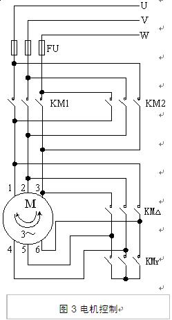 三相异步电动机Y/Δ换接启动及正反转控制