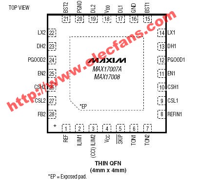 MAX17007A, MAX17008 Dual and C