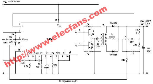<b class='flag-5'>TL494</b>, NCV<b class='flag-5'>494</b>應(yīng)用<b class='flag-5'>電路</b>
