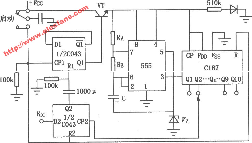 <b class='flag-5'>555</b>長(zhǎng)<b class='flag-5'>延時(shí)</b><b class='flag-5'>電路</b>