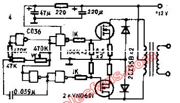 <b class='flag-5'>50W</b> VMOS工頻電源逆變<b class='flag-5'>電路</b> (國外電源<b class='flag-5'>電路</b>)