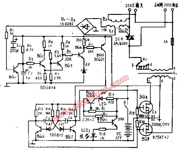 100W高效逆变电源 (国外电源电路)