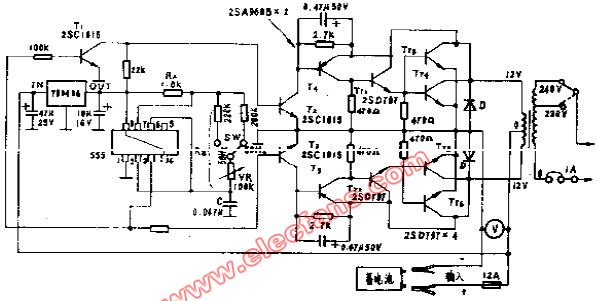 <b class='flag-5'>直流</b><b class='flag-5'>12V</b>交流<b class='flag-5'>220V</b>逆變器電路 (國(guó)外電源電路)