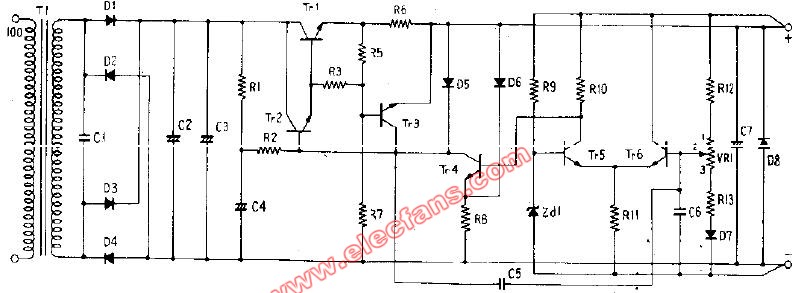 5V，2A定電壓電源電路