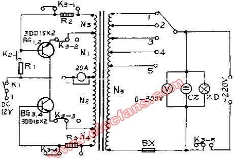 <b class='flag-5'>100W</b><b class='flag-5'>逆变电源</b>电路