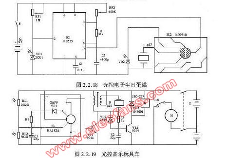 光控音樂玩具車電路圖