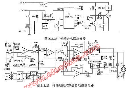 光耦合電話應答器電路圖