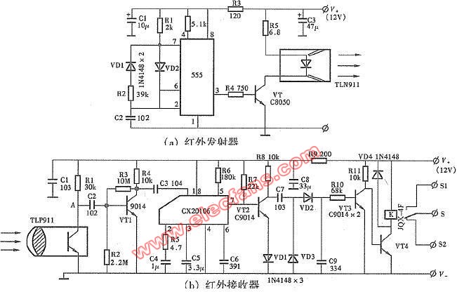 <b class='flag-5'>远距离</b>红外遥控<b class='flag-5'>电路</b>图