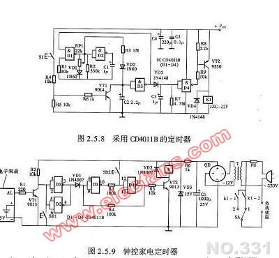 鐘控家電定時(shí)器電路圖