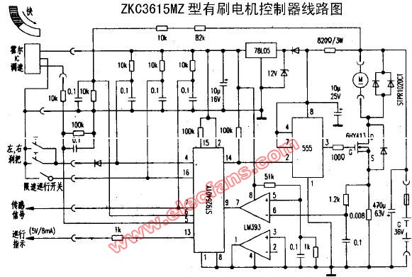 ZKC3615MZ型有刷電機控制器電路圖