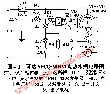 可达SPCQ-30HM电热水瓶电路图