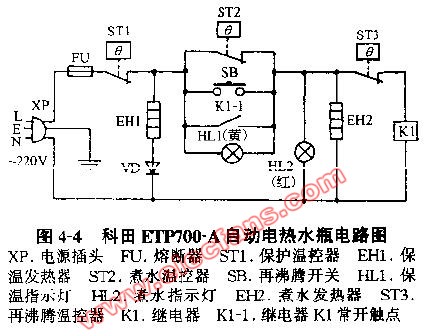 科田ETP700-A自動電熱水瓶電路圖