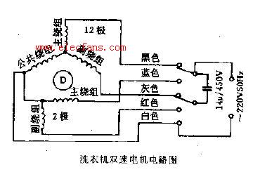 洗衣機雙速電機電路圖