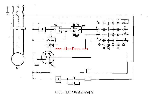 CKT-3A型熱泵式空調(diào)機(jī)電路圖
