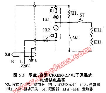 乐宝富豪CFXB30-2P电子保温式电饭锅电路图