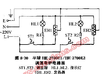 半球HE-2700E1 E2调温电炉电路图