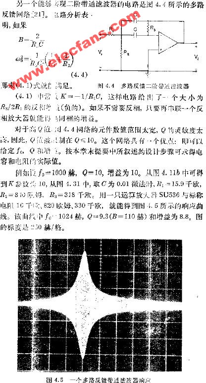 多路反饋<b class='flag-5'>二階</b><b class='flag-5'>帶通濾波器</b>