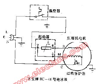 万宝牌BC-46型<b class='flag-5'>电冰箱</b><b class='flag-5'>电路图</b>