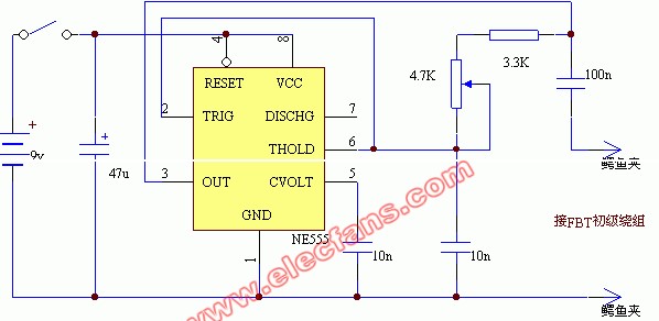 用<b class='flag-5'>NE555</b><b class='flag-5'>制作</b>的FBT测试仪<b class='flag-5'>电路图</b>