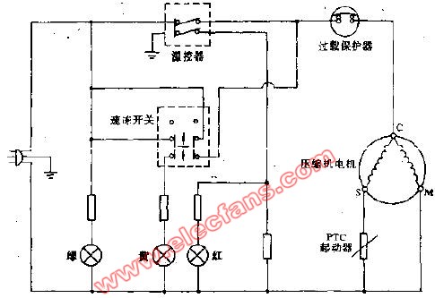 香雪牌BD-120型电冰箱电路图