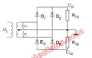 <b class='flag-5'>具有</b>正负输出电压的桥式<b class='flag-5'>整流</b>电路
