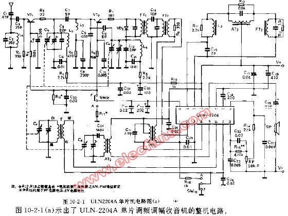 ULN-2204A<b class='flag-5'>单片</b><b class='flag-5'>调频</b>调幅<b class='flag-5'>收音机电路</b>