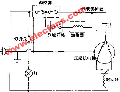 中意牌BCD-215型电冰箱电路原理图