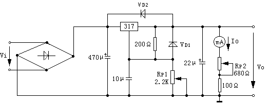 可調三端集成穩壓電路（串聯穩壓電路）