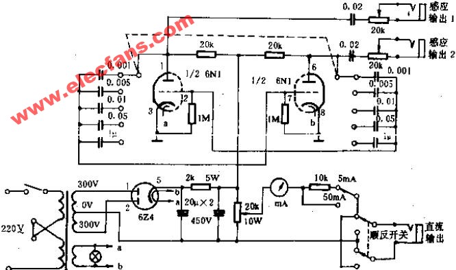 12A11型直流感應(yīng)治療機(jī)電路圖