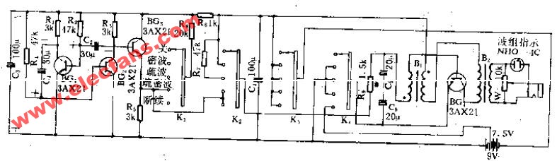 626-1型間動電流刺激器電路原理圖