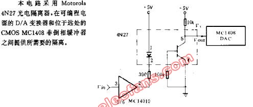 DA变换器的1500V隔离电路